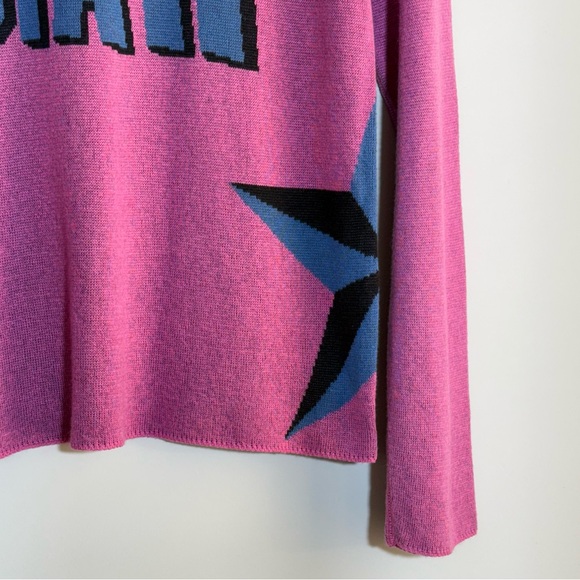 Lucien Pellat-Finet Pink Star Graphic Sweater Cotton Cashmere Blend S Italy - Picture 8 of 15